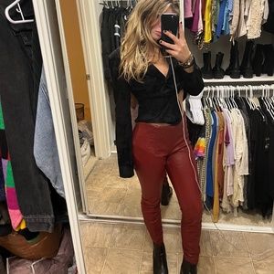 Leather faux pants